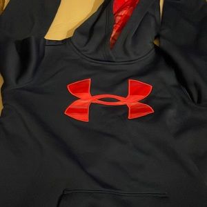 Navy Blue and Pink Under Armor Hoodie Sweater